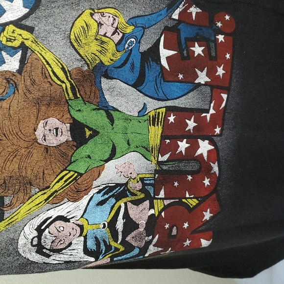 2010 MARVEL HER-OES Marvel "Girls Rule" Black T-shirt. Sz XL (15/17). Never Worn - Picture 3 of 6